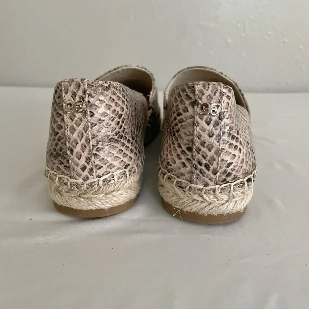 Sam Edelman Leather Snake Skin Print Espadrilles Women’s Sz 7
